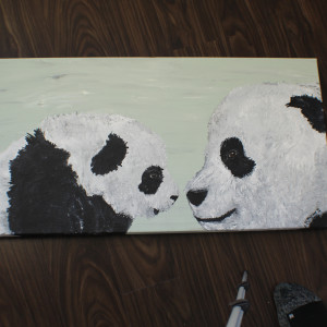 Baby Panda and Mama by Heather Medrano 