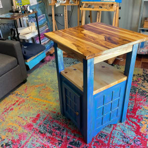 Cosmic blue #2 table by Heather Medrano