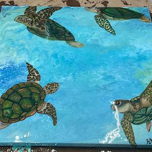 Green Turtle Bliss by Heather Medrano 
