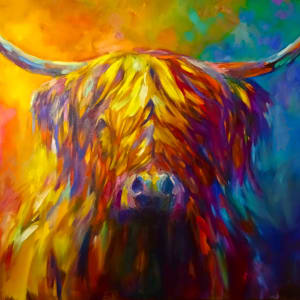 Rosslyn - Original Highland Cow Oil painting by Sue Gardner 