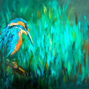 'Summer Rushes' Kingfisher by Sue Gardner