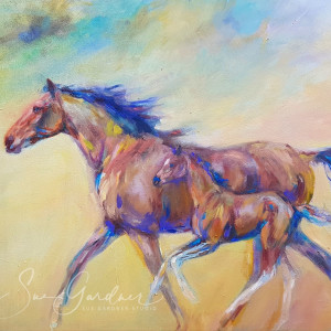 Mare and Foal(Commissioned Piece) by Sue Gardner