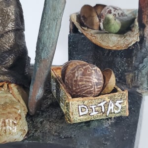 Ditas de Borikén by Lucy Giboyeaux  Image: The traditional Puerto Rican "Dita” are bowls made from the dried-out shell of a coconut, also the larger Dita in Taino language "Batea" is made from is often made of the Higuera fruit tree. The Higuera tree of Puerto Rico bears a hard-shelled fruit which has been crafted into eating vessels, musical instruments for centuries.
