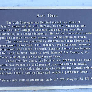 Fred C. Adams Founder Utah Shakespearean Festival by Stanley J. Watts  Image: Photograph by Ryann S. Ford. Licensed by Creative Commons (CC  BY-SA). 