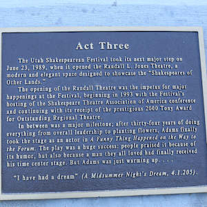 Fred C. Adams Founder Utah Shakespearean Festival by Stanley J. Watts  Image: Photograph by Ryann S. Ford. Licensed by Creative Commons (CC  BY-SA). 