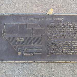 Pioneer Tribute Monument by Laura Lee Stay  Image: 19 Old Highway 91, Parowan, Utah (Parowan Heritage Park). Photograph by Jacob B. Arnell. Licensed by Creative Commons (CC BY-SA).