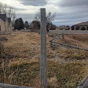 Spanish Trail National Historic Trail (Sculptures & Monuments)  Image: Photograph by Jacob B. Arnell. Licensed by Creative Commons (CC BY-SA). On the property of the Old School Library in Enoch. 4763 Santa Fe Trail, Enoch, UT
