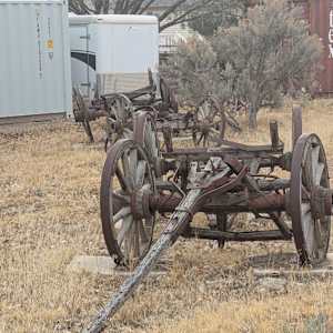 Spanish Trail National Historic Trail (Sculptures & Monuments)  Image: Photograph by Jacob B. Arnell. Licensed by Creative Commons (CC BY-SA). On the property of the Old School Library in Enoch. 4763 Santa Fe Trail, Enoch, UT