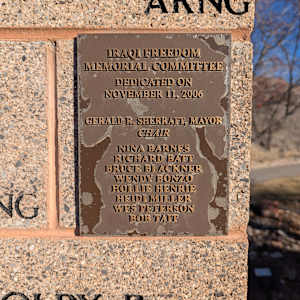 Cedar City War Memorial - Iraq and Afghanistan by Jerry Anderson  Image: Photograph by Jacob B. Arnell. Licensed by Creative Commons (CC BY-SA).
