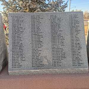 Cedar City War Memorial - World War II by Robert D. Mercer  Image: Photograph by Jacob B. Arnell. Licensed by Creative Commons (CC BY-SA).
Column 1

BETTRIDGE KEITH,
BETTRIDGE MELVIN,
BIASI JAMES,
BIEDERMAN ALFRED,
BIEDERMAN GRANT,
BILLS CARLYLE,
BISHOP EUGENE,
BISHOP NEIL S,
BLAKE BENJIMAN,
BLACKBURN LORA LEE,
BLEAK JOHN,
BOARDMAN HOMER,
BOLANDER GILES,
BONZO JOHN C,
BONZO DAVID,
BONZO THERON,
BOOTH ROSCOE,
BOWEN DELBERT,
BOWEN MAX,
BOWEN WILLIAM,
BOWMAN CONRAD,
BRACKEN HAMBLIN,
BRACKEN JAMES,
BRADFIELD NORRIS L,
BRADFIELD RALPH,
BRADSHAW REED,
BRADSHAW ROBERT,
BRATTON MARION,
BRINCHHURST CORDON,
BRINCHHURST IVAN,
BRINCHHURST LEONARD,
BROADBENT L V,
BROWN JOHN,
BROWN RICHARD,
BROWN ROBERT,

Column 2

BROWN RODNEY,
BROWN VELDON,
BROWNING CLIFFORD,
BRYAN LESTER,
BRYAN STANLEY,
BRYANT CLIFFORD,
BRYANT CLYDE,
BRYANT DELL V,
BRYANT DERN,
BRYANT EMERY,
BRYANT HAROLD,
BRYANT KAY,
BUFFINGTON EVERETT,
BUHANAN ROE,
BULLOCH AMBROSE,
BULLOCH A NELSON,
BULLOCH DAVID,
BULLOCH KERN,
BULLOCH NORMAN,
BULLOCH ROBERT N,
BULLOCH RULON,
BULLOCH W GRANT,
BULLOCH WIRTH,
BUNN EARL,
BUNTING ADRIAN,
BURNS BUD,
BURCHERT ERIC,
BURCESS DEE,
BURR JOHN,
BURT DAVID,
BUSSIO MARIO,
BUTCHER CLAUDE,
BUTCHER PAUL,
BUTCHER V HAROLD,
BYBEE FARRIS ROSE,

Column 3

BYBEE JOY,
BYBEE MAYO,
BYTENDORP RALPH,
CALDWELL ERNEST A,
CALDWELL GILBERT,
CAMERON ELLIOTT,
CAPNER HAROLD,
CARPENTER BERT,
CARPENTER PAUL,
CARPENTER KENT,
CARTER ELLIS,
CARTWRIGHT DONALD,
CASON PAUL,
CHADBURN LLOYD,
CHALLIS THOMAS,
CHAMBERLAIN ALMA,
CHAMBERLAIN C L BUD,
CHAMBERLAIN CORDON,
CHAMBERLAIN LAVELL,
CHAMBERLAIN QUINN,
CHAMBERLAIN SHYRL,
CHATTERLEY J CARTH,
CHENEY FRED,
CHRISTENSEN BOYD,
CHRISTENSEN CAINE,
CHRISTENSEN DON,
CHRISTENSEN HALDOW,
CHRISTENSEN LAYRON,
CHRISTENSEN MARVIN,
CHRISTENSEN MAYNARD,
CHRISTENSEN PAUL,
CLARK ALBERT,
CLARK ARTHUR,
CLARK DOYLE,
CLARK EUGENE,

Column 4

CLARK HAROLD,
CLARK JAMES,
CLARK KENNETH,
CLARK LEE,
CLARK PORTER,
CLARK SAUNDERS,
CLARK SHELDON,
CLOVE TIM,
CLOWARD MCRAY,
COLVIN PHILIP,
CONDIE LORIN,
COOLEY CAMERON,
COOLEY FRANK,
CORBETT LEWIS,
CORRY ALAN,
CORRY DALE,
CORRY DURREL,
CORRY ELWOOD,
CORRY FRANCIS,
CORRY LEE,
CORRY MELVIN,
CORRY PRESTON,
CORRY WILLIAM,
COSSLETT COMER,
COSSLETT MAX,
COWAN DEE,
COWAN ELAINE,
COWAN MAX,
COWLEY M DEX,
COX EDWIN,
COX EMANUAL,
CRIPPS CHESTER,
CROFT CARL,
CROFT LAWRENCE,
CROSBY JACK,
