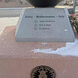 Cedar City War Memorial - World War II by Robert D. Mercer  Image: Photograph by Jacob B. Arnell. Licensed by Creative Commons (CC BY-SA).
