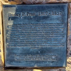 Parley P. Pratt by Stanley Q. Johnson  Image: 19 Old Highway 91, Parowan, UT (Parowan Heritage Park).

Photograph by Steven D. Decker. Licensed by Creative Commons (CC BY-SA).