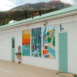 Waterfall Mural by Delaney Deutschlander  Image: Photograph by Ryann S. Ford. Licensed by Creative Commons (CC  BY-SA). 