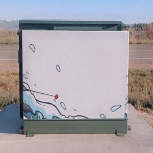 Utility Box Wrap (Skier) by Adrianna Allegretti  Image: 1070 W 200 S, Parowan, UT.

Photograph by Steven D. Decker. Licensed by Creative Commons (CC BY-SA).