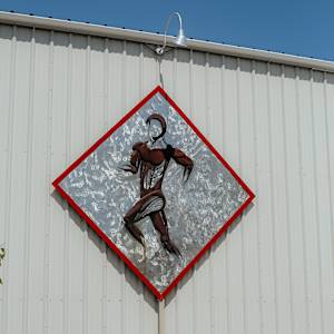 Spirit Wellness Center - Cut Metal Silhouettes (3) by Jacob Dean  Image: Photograph by Ryann S. Ford. Licensed by Creative Commons (CC  BY-SA). 