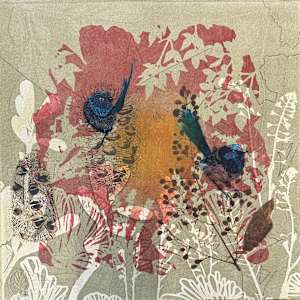 Beautiful Birds visiting my Garden (unframed) by Trudy Rice