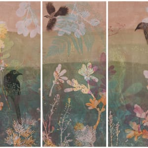 Whispering Wattlebirds (Triptych) (Framed) by Trudy Rice