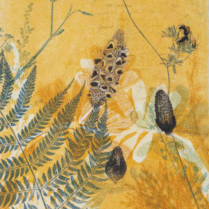 Native Bee and Banksias in the Summer by Trudy Rice