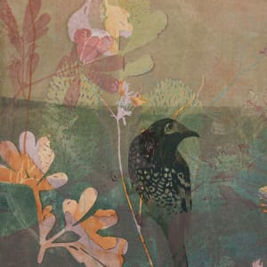 Whispering Wattlebirds (Triptych) (Framed) by Trudy Rice  Image: Left panel