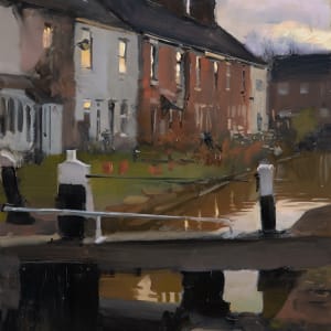 Canal Cottages in Winter Light by Rob Pointon