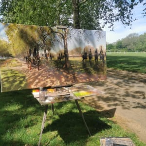 Major General's Inspection at Hyde Park 2021 by Rob Pointon  Image: Building up the background in between parades