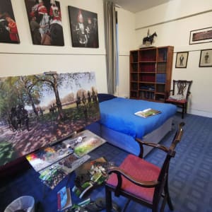 Major General's Inspection at Hyde Park 2021 by Rob Pointon  Image: Working on the piece in the Officers Mess accommodation the day before the parade