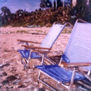 Blue Beach Chairs by Rene Griffith 