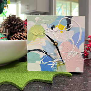 Fun 6x6 inch Clock by Rene Griffith