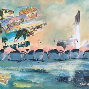 Flamingo Parade by Rene Griffith