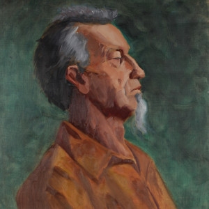 Alla prima portrait of Sculptor Tony McWilliam by Phil Went