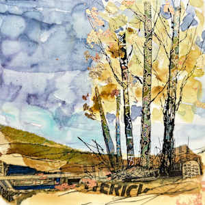 Purple Sky Fall Aspens by Diane Larouche Ellard