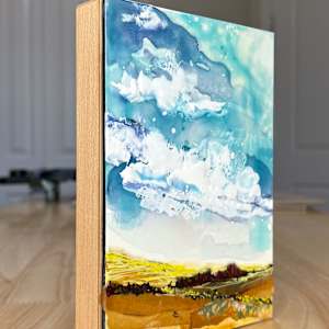 Yellow Field Cool Sky by Diane Larouche Ellard 