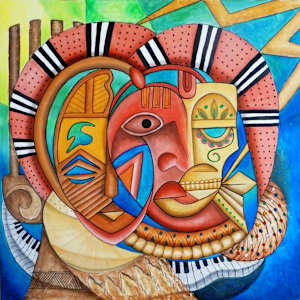 Maruvian Cultural Mix Masks by Marcella Hayes Muhammad