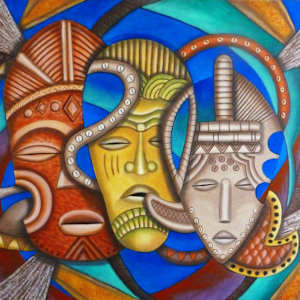 Maruvian Female Society Masks by Marcella Hayes Muhammad, Image 2.