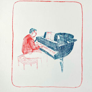 Dad At the Piano 4/4 by Emily W Hawkins