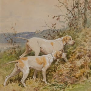 'Two Pointers' and 'Two Setters Retrieving a Duck' (a pair) by Charles Olivier dePenne
