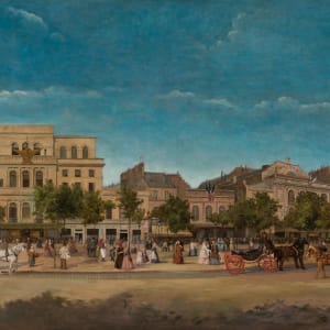Vue Générale des Théâtres du Boulevard du Temple, Avant le Percement du Boulevard du Prince Eugène en 1862 by Karl Pertgen
