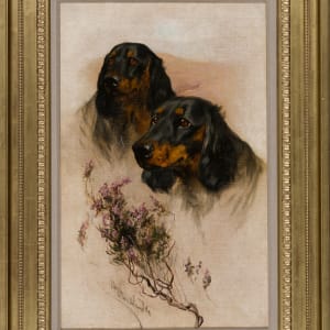 Spaniels with Cherry Blossoms by Arthur Wardle 