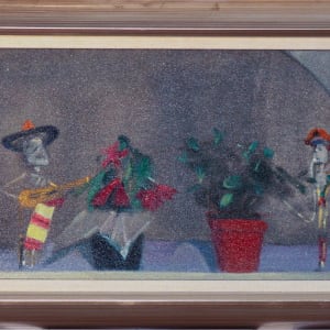 Christmas Cactus with Day of the Dead Figures by George Claxton 