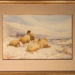 Sheep in a Wintry Landscape by Thomas Sidney Cooper 