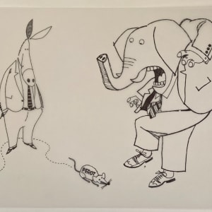 Ross #Perot Frightens #GOP by Steve Kelley  Image: Original Drawing on Velum