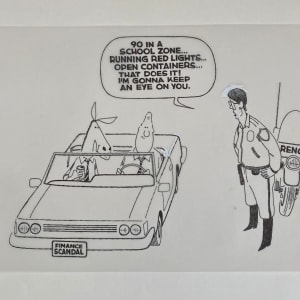 #AG Janet Reno Blind to all Clinton Violations by Steve Kelley  Image: Original Ink Drawing on Velum