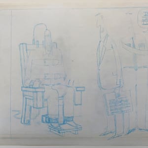 Electric Chair "Regular or Extra Crispy?" by Steve Kelley  Image: Blue Pencil Drawing