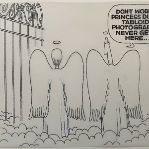 Princess Diana in Heaven Escapes #Paparazzi by Steve Kelley  Image: Original Drawing on Velum