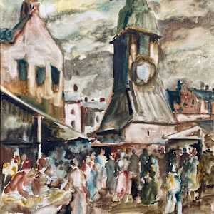 "Horses" 1968 (See C108 "At the Market" - MUST GET for 2 FOR 1 DEAL) by Antonio Diego Voci  Image: C108 "At the Market" Damaged during Shipping. IT's YOUR's FREE if you BUY "Horses".