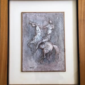 "Mann Mit Pferd" (Unique Releif) by Antonio Diego Voci  Image: Mann mit Pferde - Unique Relief by Diego Framed under handmade glass frame