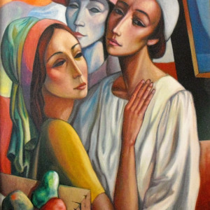 "Masques de la Comedie italienne" by Antonio Diego Voci  Image: "Masques de la Comedie italienne" by DIEGO - CROPPED Frame