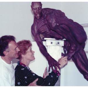 "George" - Figure Nr. Unknown by Dean Barrett  Image: Patti and Coop with "George" from England!