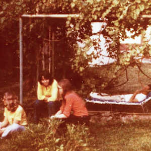 "Three Children" by Antonio Diego Voci  Image: Diego in the Hammock - Schwetzingen Garden Gathering 1973