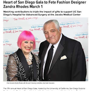 "The Magic Flute" - "Armored Man" by Zandra Rhodes  Image: Zandra and Salah UCSD Gifting to San Diego 2014